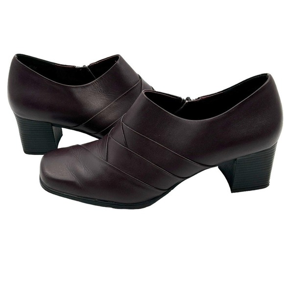 Sandler of Boston Leather Side Zippered Bootie Size 9.5 Maroon Flaw - Picture 1 of 16
